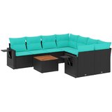  Vrtni set od 9 dijelova s jastucima, crni poliratan | shoptok.hr