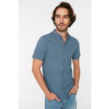 Trendyol Indigo Men's Slim Fit Classic Collar Short Sleeve Pique Shirt Cene