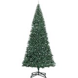 vidaXL Umjetno praznično drevo s svetlobami in kroglicami Zelena | Shoptok.si