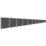 vidaXL Komplet ograjnih panelov WPC 1737x186 cm črn | Shoptok.si