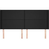  Uzglavlje s ušima crno 163x16x118/128 cm od umjetne kože | shoptok.hr