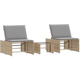  The living store ležalnik 2 kosa z mizico bež poli ratan - ležalnik, (21455579) | Shoptok.si