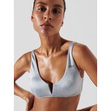 Karl Lagerfeld Bikini gornji dio ' Dna Shiny Rib Bandeau ' srebrno siva | shoptok.hr