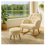 Atelier Del Sofa fotelja i tabure dugmeli cream | Eponuda.com