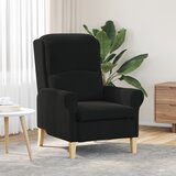 vidaXL Črn naslanjač Črna Tkanina, Les Standard Ergonomski | Shoptok.si