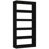 Furnova Knjižna omara/pregrada črna 80x30x167,4 cm trdna borovina, (21951017) | Shoptok.si