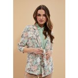 Marisse Tropical Print Jacket L-Mr-3704 White Cene
