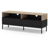 Marckeric Črna/v naravni barvi TV omarica v hrastovem dekorju 140x55 cm Marion – | Shoptok.si