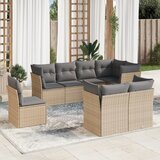vidaXL 8-dijelni set vrtnih sofa od poliratana s jastucima bež Cijene
