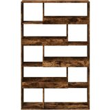 vidaXL Pregrada za prostor dimljen hrast 100x33x156,5 cm inž. les | Shoptok.si