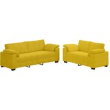  Dvodijelni set sofa s jastucima, žuti baršun | Shoptok.si