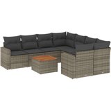 vidaXL 9-dijelni set vrtnih sofa od poliratana s jastucima sivi | shoptok.hr