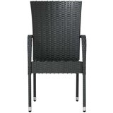  Vrtna jedilna garnitura 3-delna poli ratan črna, (20673090) | Shoptok.si