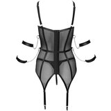 Cottelli Bondage - zgornji del z naramnicami in tangicami (črn) - M | Shoptok.si