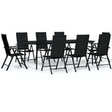  9-dijelni vrtni blagovaonski set crni | shoptok.hr