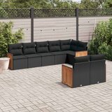  8-dijelni set vrtnih sofa od poliratana s jastucima crni | shoptok.hr