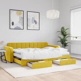 vidaXL Izvlečna dnevna postelja s predali rumena 80x200 cm žamet Cene
