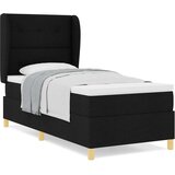  Posteljni okvir z vzmetnico Črna Tkanina 90 x 190 cm Vzmetnica, (22067095) | Shoptok.si