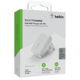 Belkin BOOST Charge 37W DualChar USB-C 25W PD + USB-A WCB007vfWH | shoptok.hr