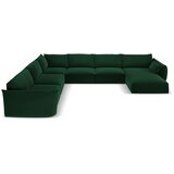 Mazzini Sofas Tamno zelena baršunasti kutna garnitura (s lijevim kutom/u obliku slova "U") Vanda – | shoptok.hr