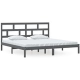 Maison Chic Posteljni okvir - Dvoposteljna postelja - Zakonska postelja siv iz borovine 200x200 cm-J5406, (21777078) | Shoptok.si