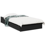 Furnova Posteljni okvir s predali črn 90x200 cm inženirski les, (21934587) | Shoptok.si