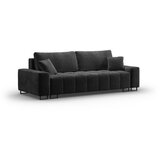 Cosmopolitan Design Temno siva žametna raztegljiva sedežna garnitura s prostorom za shranjevanje 250 cm Wicklow – | Shoptok.si