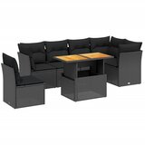  The Living Store Vrtna sedežna garnitura 7-delna z blazinami črn poli ratan - Vrtna Sedežna Garniture, (21451617) | Shoptok.si