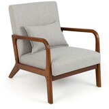 Costway Fotelj z ledveno blazino v vintage slogu, (5000007597) | Shoptok.si
