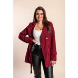 Fenzy Eleganten Krajši Trenčkot Z Gumbi, Bordo | Shoptok.si