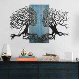 Wallxpert Murmure des Feuilles -1 - Blue, Black BlueBlack Decorative Wooden Wall Accessory Cene