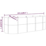  Povišena vrtna gredica od pocinčanog čelika 224x80x68 cm zelena | shoptok.hr