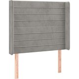  Posteljno vzglavje svetlo sivo 83x16x118/128 cm žamet, (20933801) | Shoptok.si
