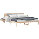  Krevetna konstrukcija Smeđa 200 x 200 cm Masivna borovina | shoptok.hr