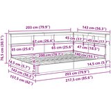 Krevet s policama Beton siva 140 x 200 cm Konstruirano drvo | shoptok.hr
