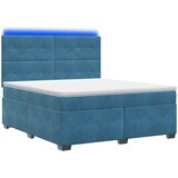  Boxspring krevet s madracem Plava 160 x 200 cm Baršun | shoptok.hr