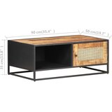  Stolić za kavu 90x50x35 cm grubo drvo manga i prirodna trska | shoptok.hr