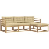  Set vanjskih sofa s jastukom 4 pcs Bijela i bež Poliester | shoptok.hr