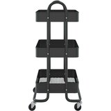 vidaXL Kolica s 3 razine crna 43 x 34 x 79 cm čelična | shoptok.hr