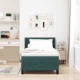 Box Spring postelja z vzmetnico temno zelena 100x200 cm žamet, (22050021) Slike