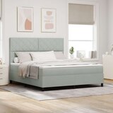 vidaXL Kraljevski Super Box Spring Krevet s Madracem Svijetlosiva Baršun | shoptok.hr