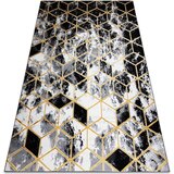 RugsX Preproge Preproga GLOSS 3D sodobni 409A 82 Kocka, 80x150 cm Črna | Shoptok.si