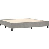  Krevet s oprugama i madracem svjetlosivi 200x200 cm baršunasti | shoptok.hr