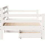 vidaXL dnevna postelja s predali bela 90x200 cm trdna borovina, (21303693) | Shoptok.si