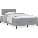  Postelja z vzmetnico z vzmetnico Svetlo siva 120 x 190 cm blago, (5000126012) | Shoptok.si