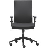 TrendOffice Vrtljiv pisarniški stol STRIKE COMFORT, s prestavljivimi nasloni za roke, črna | Shoptok.si