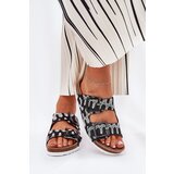 S. BARSKI Women's Slippers With Buckles And Glitter Black S.Barski | Shoptok.si