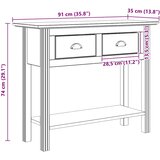  Konzolna stolica s ladicama BODO Medeno smeđa 91 x 34.7 x 74 cm | shoptok.hr