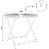  Preklopni vrtni stol Prirodna Ø90 x 75 cm Čvrsto drvo akacije | shoptok.hr
