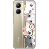 Teracell silikonska maska za Realme C33 Cats Print Skin providna Cene